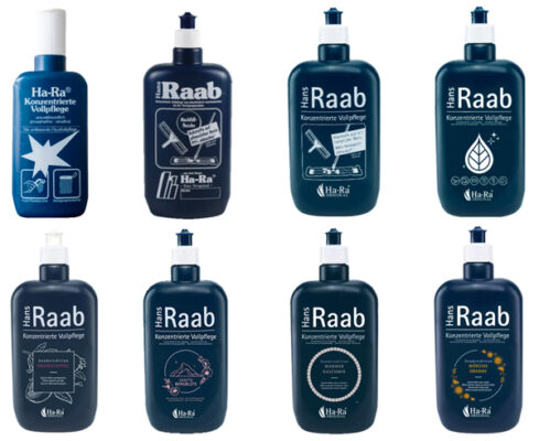 Dotychczasowe opakowania Uniwersalnego koncentratu Hans Raab- Płyn pielęgnacyjny Ha-Ra
